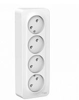 BLANCA Открытой Установки РОЗЕТКА 4-ая без заземления без шторок, 16А, 250В, БЕЛЫЙ (Schneider Electric) Systeme Electric