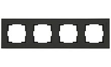 Рамка Mutlusan Rita 4 поста, вертикальный монтаж, черный мат