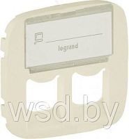 Legrand Valena Allure - Лицевая панель для двойных розеток телефонных/информационных с держателем маркировки, слоновая кость