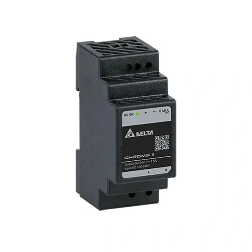Блок питания импульсный Delta Chrome II, 36W, 1.5А, 85_264VAC / 24VDC, DIN35, винт.клеммы, пл.корпус