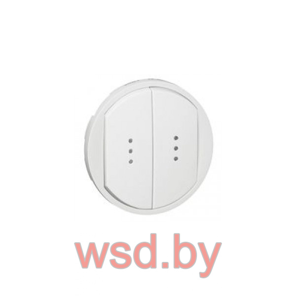 Celiane - Лицевая панель для выключателя двойного с индикацией, белый. Фото N2