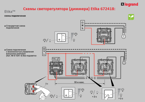 Legrand Etika - Светорегулятор с поворотной ручкой универсальный, 300Вт без нейтрали (алюминий) фото 3