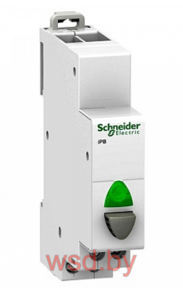 Кнопка упр iPB 1НО серая+зеленый индикатор Acti 9 Schneider Electric