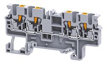 Клемма проходная Connectwell CP2.5/4 /5x74,7mm, push-in, 4 присоед., 2,5(max 4)mm2, 24A, 1000V, серая