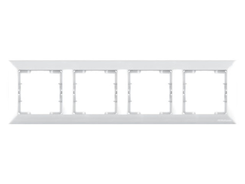 Рамка Mutlusan Daria 4 поста, к механизмам серии 21, горизонтальный монтаж, белый Рамка Mutlusan Daria 4 поста, к механизмам серии 21, горизонтальный монтаж, белый
