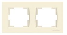 Рамка Mutlusan Rita 2 поста, горизонтальный монтаж, слоновая кость