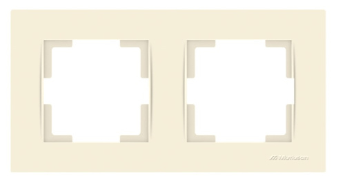 Рамка Mutlusan Rita 2 поста, горизонтальный монтаж, слоновая кость