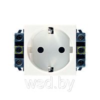 Legrand Mosaic - Розетка 2К+З, 2M, немецкий стандарт, белая, со шторками, для DLP Legrand Mosaic - Розетка 2К+З, 2M, немецкий стандарт, белая, со шторками, для DLP