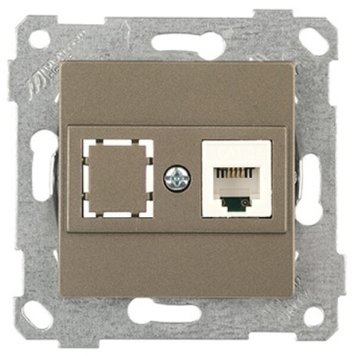 Розетка Mutlusan Rita 1хRJ-45 кат. 5e UTP, антрацит