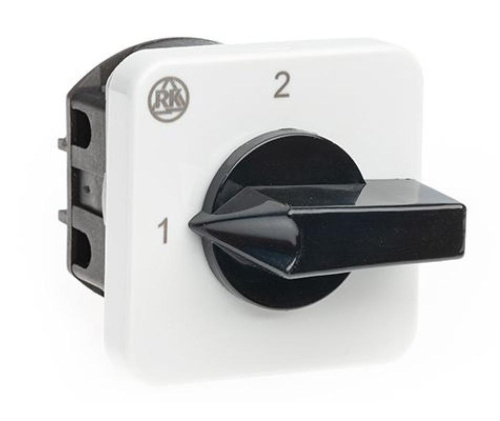 Переключатель Rade Koncar BS 16 56 U, 3P, 20A, тип 1-2 (90°), 3NO на 1_2, 7.5kW(400VAC по АС-23), на дверь, фронт IP40 (акция)