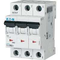Авт. выключатель EATON PL6-C63/3, 3P, 63A, хар-ка C, 6kA, 3M