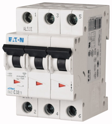 Авт. выключатель EATON FAZ-C25/3, 3P, 25A, хар-ка C, 15kA, 3M