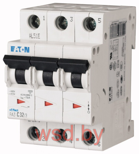 Авт. выключатель EATON FAZ-B40/3, 3P, 40A, хар-ка B, 15kA, 3M