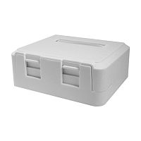 Розетка накладная Toten 2хRJ45 UTP кат.5е, 2 порта, наружная установка, 60х69х26мм