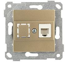 Розетка Mutlusan Rita телефонная 1хRJ-12, золото доре