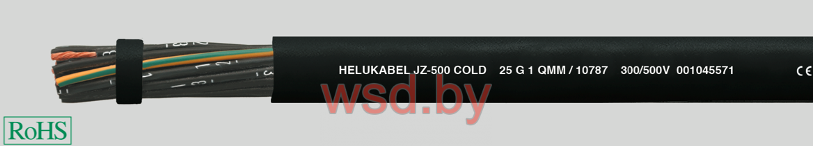 Кабель JZ-500 COLD низкотемпературный, с цифровой маркировкой жил, с разметкой метража 25G1