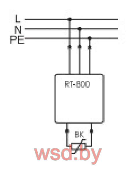 RT-800 Регулятор температуры  диапазон температур -20 до +130°С, цифровая индикация, тип корпуса вилка-розетка 230B AC 16 1NO IP20. Фото N2