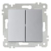 Выключатель Mutlusan Rita двухклавишный, пруж. зажимы, нерж. сталь Выключатель Mutlusan Rita двухклавишный, пруж. зажимы, нерж. сталь