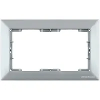 Рамка Mutlusan Candela двойной розетки, к механизмам серии 21, нерж. сталь