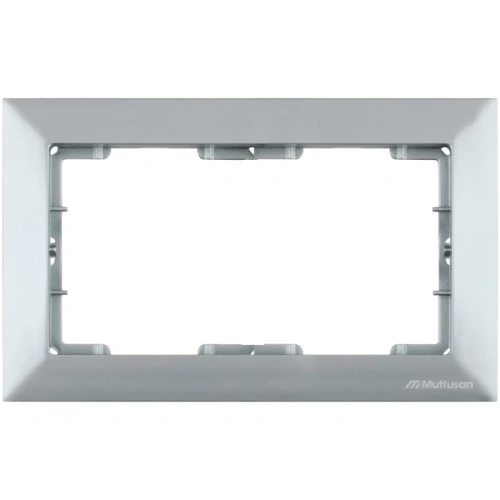 Рамка Mutlusan Candela двойной розетки, к механизмам серии 21, нерж. сталь
