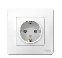 BLANCA Скрытой Установки Розетка с заземлением без шторок, 16А, 250В, БЕЛЫЙ (Schneider Electric) Systeme Electric