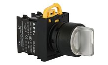 Переключатель APT PB3E, белый, I->0<-II, возврат, 2NO, 6A 230VAC/24VDC, с подсветкой без LED, 22mm, IP65 Переключатель APT PB3E, белый, I->0<-II, возврат, 2NO, 6A 230VAC/24VDC, с подсветкой без LED, 22mm, IP65