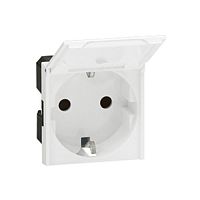 Legrand Mosaic - Розетка 2P+E, 2М, немецкий стандартс крышкой (белый) Legrand Mosaic - Розетка 2P+E, 2М, немецкий стандартс крышкой (белый)