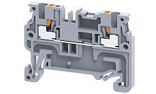 Клемма проходная Connectwell CP1.5 /3,5x45,3mm, push-in, 2 присоед., 1,5(max 2,5)mm2, 15A, 800V, серая