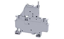 Клемма с держателем предохранителя Connectwell CXF4L6-60V /6x65,4mm, пружинная, 2 присоед., 4(max 6)mm2, 10A, 1000V, LED 6-60V, серая