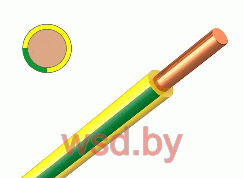 Провод ПуВ-1х2,5 желто-зелёный