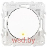 Одноклавишный переключатель с LED, Белый ODACE INT