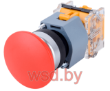 Кнопка грибовидная 40mm PB3E, красная, с фиксацией, без подсветки, 1NO, 6A 230VAC/24VDC, 22mm, IP65