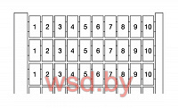 Маркеры MC512PA/5,2 для горизонт. установки, (карта 100шт) размер 4,8х12мм, "1-10", белый. Фото N2