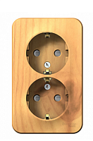 BLANCA Открытой Установки РОЗЕТКА двойная с заземлением со шторками, 16А, 250В, ЯСЕНЬ (Schneider Electric) Systeme Electric