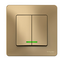 BLANCA Скрытой Установки 2-клавишный Выключатель (cхема 5) с подсвeткой, 10А, 250B, ТИТАН (Schneider Electric) Systeme Electric