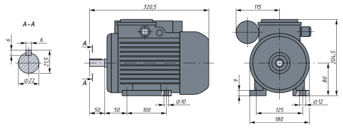 АИРЕ80B4 1.1кВт 1500об/мин Электродвигатель IM 1081 (лапы) фото 2