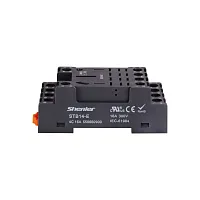 Цоколь Shenler STB14-E 4CO, 10A(300V), винтовой зажим, черный, на рейку DIN35, для RKL4CO, 56.34, RPM4, LY4 (акция)