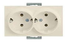 Розетка Mutlusan Rita двойная 2x2P+E, слоновая кость