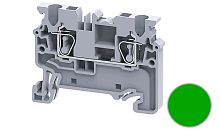 Клемма проходная Connectwell CX2.5 /5x50mm, пружинная, 2 присоед., 2,5(max 4)mm2, 24A, 1000V, зеленая