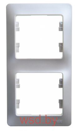 Рамка на 2 поста вертикальная Glossa Schneider Electric GSL000606 Перламутр. Фото N2