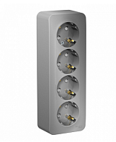 BLANCA Открытой Установки РОЗЕТКА 4-я с заземлением со шторками, 16А, 250В, АЛЮМИНИЙ (Schneider Electric) Systeme Electric