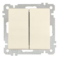 Выключатель двухклавишный Mutlusan, пружинные зажимы, слоновая кость Выключатель двухклавишный Mutlusan, пружинные зажимы, слоновая кость