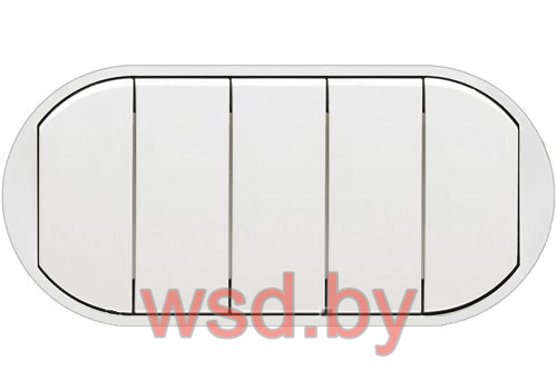 Celiane - Лицевая панель для выключателя с 5 клавишами, белый. Фото N2