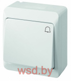 HERMES - Выключатель кнопочный с пиктограммой "звонок", 10A/250V, IP44, белый