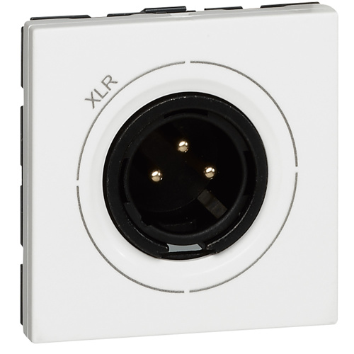 Legrand Mosaic - Аудиорозетка со штекером XLR 3-контактная, 2М, винт.зажим (белый)