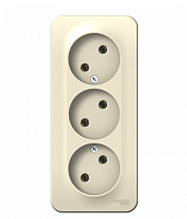 BLANCA Открытой Установки РОЗЕТКА 3-ая без заземления без шторок, 16А, 250В, МОЛОЧНЫЙ (Schneider Electric) Systeme Electric