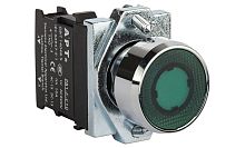 Кнопка плоская APT PB1S, зеленая, без фиксации, с подсветкой без LED, 1NO, 6A 230VAC/24VDC, 22mm, IP65