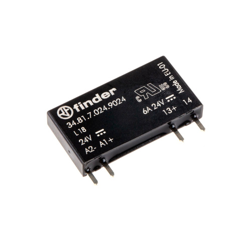 Ультратонкое твердотельное реле Finder 348170249024, 1NO, 6A(24VDC), 24VDC