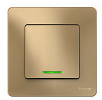BLANCA Скрытой Установки 1-клавишный Выключатель (cхема 1) с подсвeткой, 10А, 250B, ТИТАН (Schneider Electric) Systeme Electric