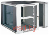 Шкаф 15U 19" серии ZH, настенный, двухсекционный, стеклянная дверь, 770x600x450мм (ВхШхГ), черный